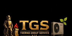 TGS – Thermo Group Service s.r.o. – finálne firemné logo s tepelným čerpadlom a ECO listom